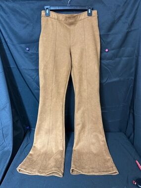 SPANX Faux Suede Flare Pants in Camel Brown